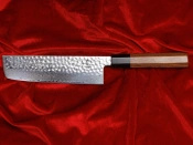 Nóż Nakiri do warzyw z grawerem Aka Tori ze stali damasceńskiej 7" - Tokyo Hammer