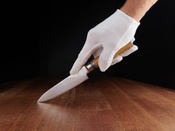 Nóż uniwersalny Aka Tori ze stali damasceńskiej 5" - Kyoto Olive