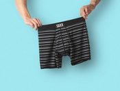 Bokserki męskie szybkoschnące SAXX VIBE Boxer Brief w szare paski - czarne