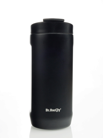 Kubek termiczny na kawę 2w1 Dr.Bacty Notus 360 ml - czarny - powystawowy