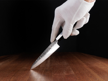 Nóż uniwersalny Aka Tori ze stali damasceńskiej 5" - Tokyo Black