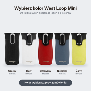 Zestaw Contigo Byron 470 ml Gunmetal + West Loop Mini 300 ml – niebieski metalik