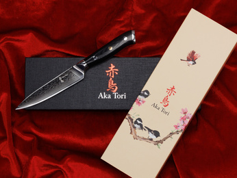 Nóż uniwersalny Aka Tori ze stali damasceńskiej 5" - Osaka Pro