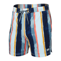 Szorty kąpielowe męskie z kieszeniami 2w1 SAXX OH BUOY krótkie Pasy - niebieskie