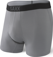 Bokserki męskie trekkingowe / sportowe z rozporkiem SAXX QUEST Boxer Brief Fly – ciemnoszare
