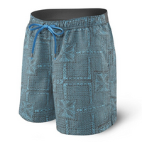 Szorty kąpielowe męskie szybkoschnące 2w1 SAXX CANNONBALL w kwadraty - niebieskie