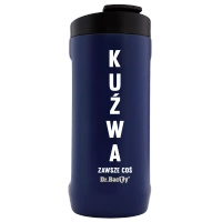 Kubek termiczny na kawę 2w1 Dr.Bacty Notus 360 ml - Kuźwa - granatowy