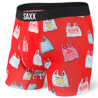 Bokserki męskie szybkoschnące SAXX VIBE Boxer Brief torebki foliowe - czerwone