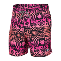 Szorty kąpielowe męskie z kieszeniami 2w1 SAXX OH BUOY krótkie - różowe
