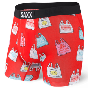 Bokserki męskie szybkoschnące SAXX VIBE Boxer Brief torebki foliowe - czerwone