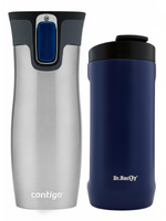 Zestaw kubków termicznych Contigo West Loop 2.0 470ml - stalowy + Dr.Bacty Notus 360 ml - granatowy