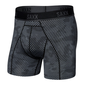 Bokserki do biegania/ bokserki męskie sportowe SAXX KINETIC Light Boxer Brief krzywe paski - czarne 