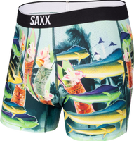 Bokserki męskie sportowe SAXX VOLT Boxer Brief podwodny świat – niebieskie