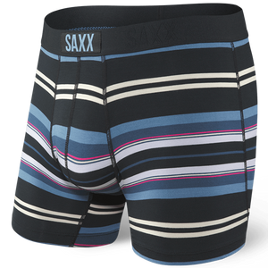 Bokserki męskie szybkoschnące SAXX VIBE Boxer Brief nierówne pasy - czarne