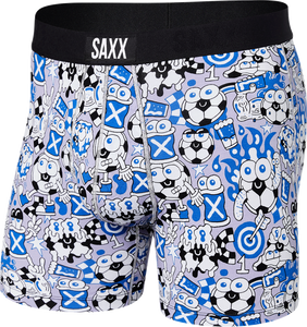 Bokserki męskie szybkoschnące SAXX VIBE Boxer Brief piłki- niebieskie