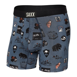 Bokserki męskie szybkoschnące SAXX VIBE Boxer Brief dziki zachód - szare