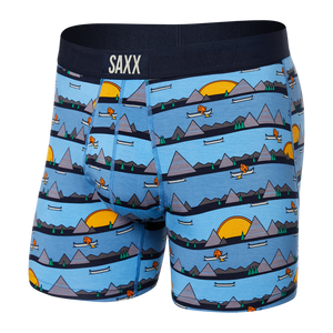 Bokserki męskie SAXX ULTRA Boxer Brief Leniwa rzeka - niebieskie