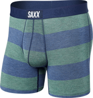 Bokserki męskie szybkoschnące SAXX VIBE Boxer Brief w pasy - granatowe