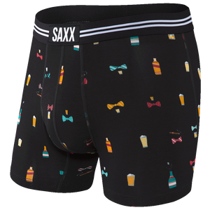 Bokserki męskie szybkoschnące SAXX VIBE Boxer Brief alkohole i muszki - czarne