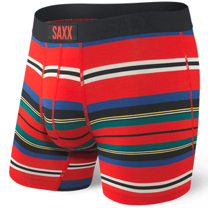 Bokserki męskie szybkoschnące SAXX VIBE  Boxer Brief nierówne pasy - czerwone