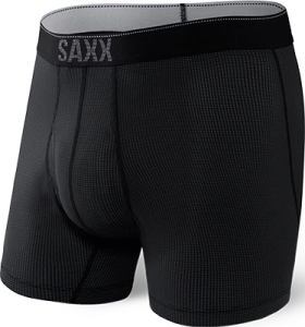 Bokserki męskie trekkingowe / sportowe z rozporkiem SAXX QUEST Boxer Brief Fly – czarne