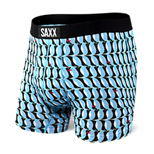 Bokserki męskie wygodne SAXX ULTRA Boxer Brief Fly marsz pingwinów - niebieskie