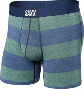 Bokserki męskie szybkoschnące SAXX VIBE Boxer Brief w pasy - granatowe