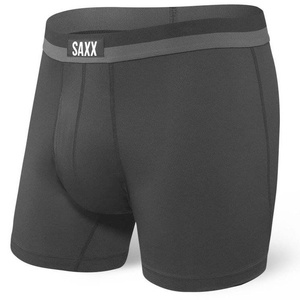 Bokserki sportowe męskie z rozporkiem SAXX SPORT MESH Boxer Briefd Fly – czarne