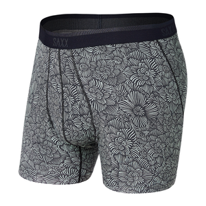 Bokserki męskie SAXX  PLATINUM Boxer Brief Kwiaty - czarne