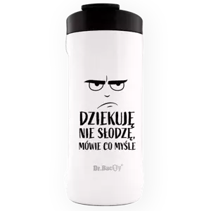 Kubek na napoje Dr.Bacty Notus 360 ml - Dziękuje, nie słodzę - biały