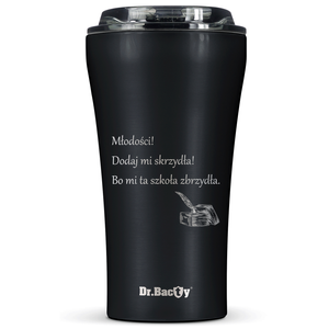 Kubek termiczny na kawę Dr.Bacty Apollo 2.0 - Oda do młodości - 360 ml - Black Matt