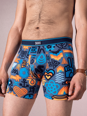 Bokserki męskie SAXX DAYTRIPPER Boxer Brief Prawie wszystko - niebieski