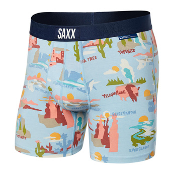 Bokserki męskie SAXX ULTRA BOXER  Ultra Boxer Brief Park Tour Guide - niebieskie