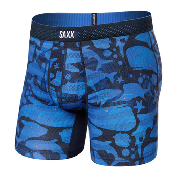 Bokserki męskie chłodzące / sportowe z rozporkiem SAXX DROPTEMP COOL Boxer Brief Fly – granatowe