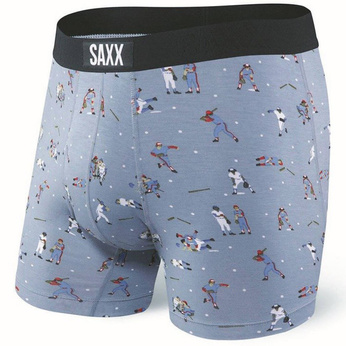 Bokserki męskie szybkoschnące SAXX VIBE Boxer Brief baseballiści - szare