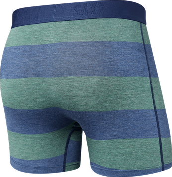 Bokserki męskie szybkoschnące SAXX VIBE Boxer Brief  w pasy - granatowe