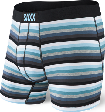 Bokserki męskie szybkoschnące SAXX VIBE Boxer Brief w pasy - niebieskie