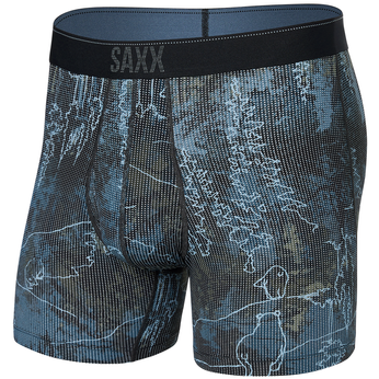 Bokserki męskie trekkingowe / sportowe z rozporkiem SAXX QUEST Boxer Brief Fly dymne góry - czarne