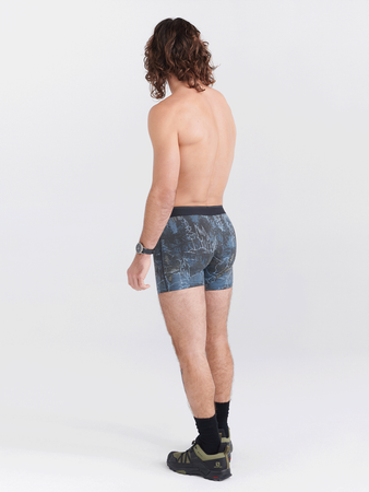 Bokserki męskie trekkingowe / sportowe z rozporkiem SAXX QUEST Boxer Brief Fly dymne góry - czarne