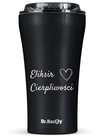 Kubek termiczny na kawę Dr.Bacty Apollo 2.0 - Eliksir cierpliwości - 360 ml - Black Matt