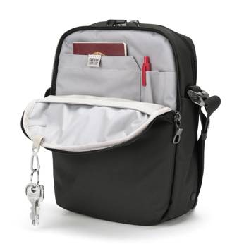 Torba średnia na ramię męska/ listonoszka antykradzieżowa Pacsafe Metrosafe X vertical crossbody 6 l - Black